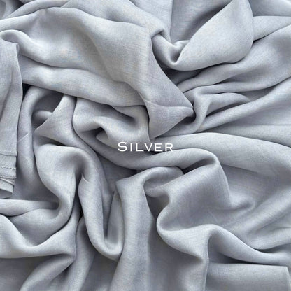 Original Modal plain stitched antique silver maxi hijab