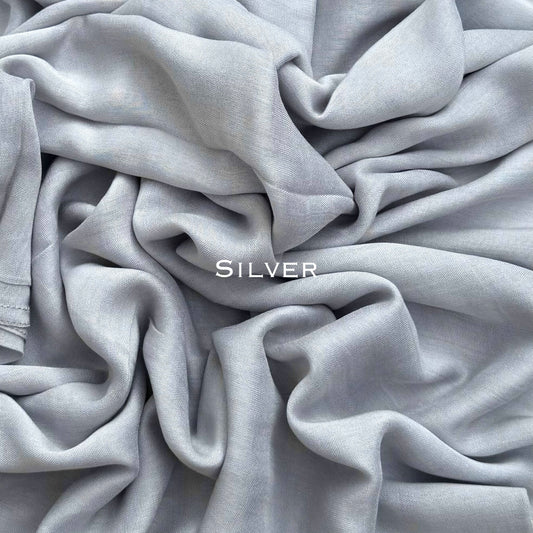 Original Modal plain stitched antique silver maxi hijab