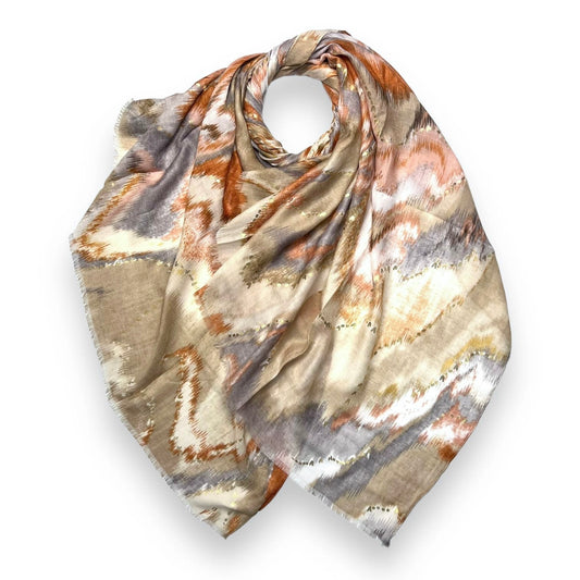 Maxi printed toro coffee hijab scarf