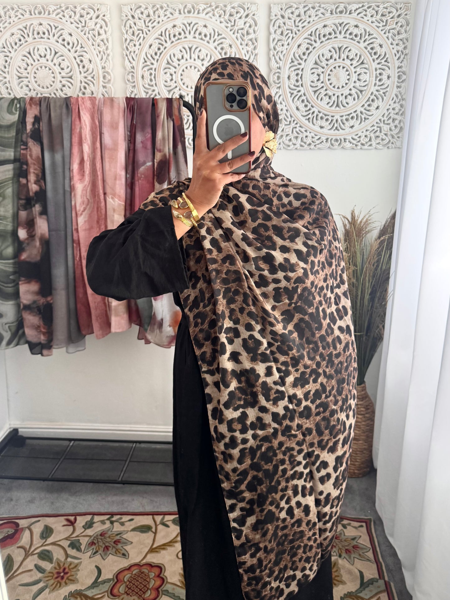 Water coloured Modal Printed Lepoard Hijab