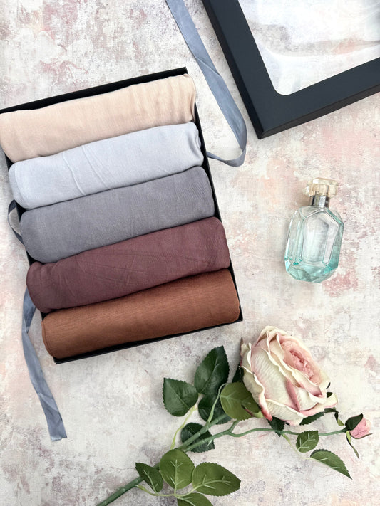 Emirati 5 jersey rosewood hijab gift box set