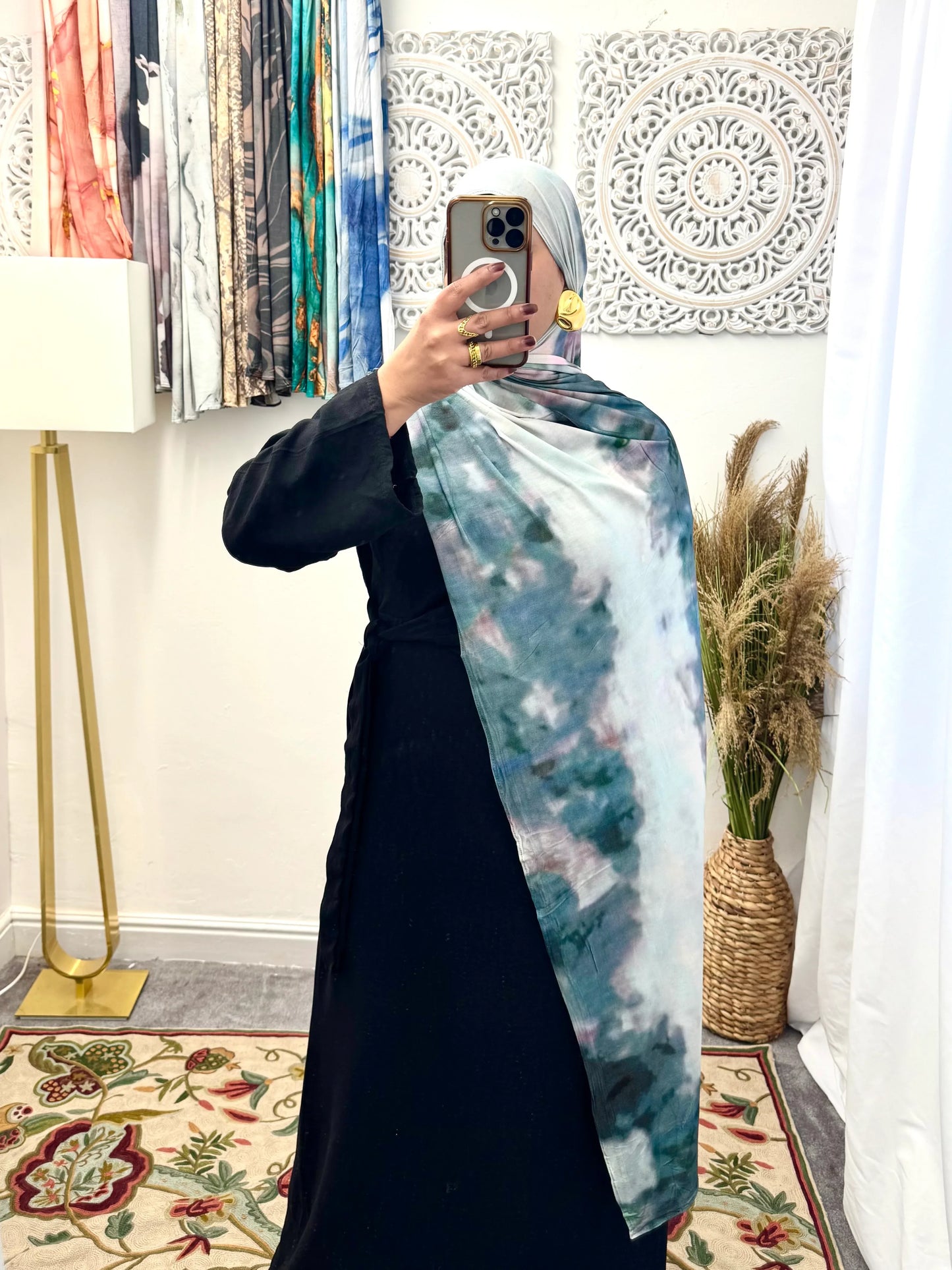 Premium Jersey Volcano Duck Egg hijab - Hijab Junkie UK