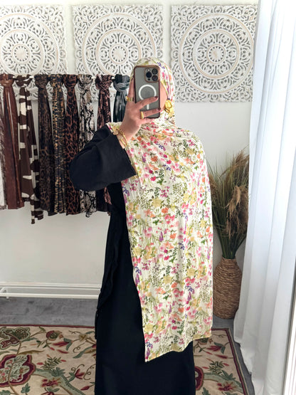Premium Jersey Wild Flower hijab - Hijab Junkie UK