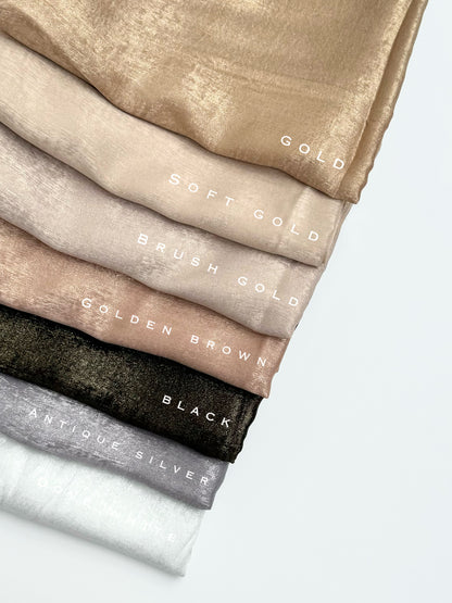 Metallic Parus matt brush gold hijab