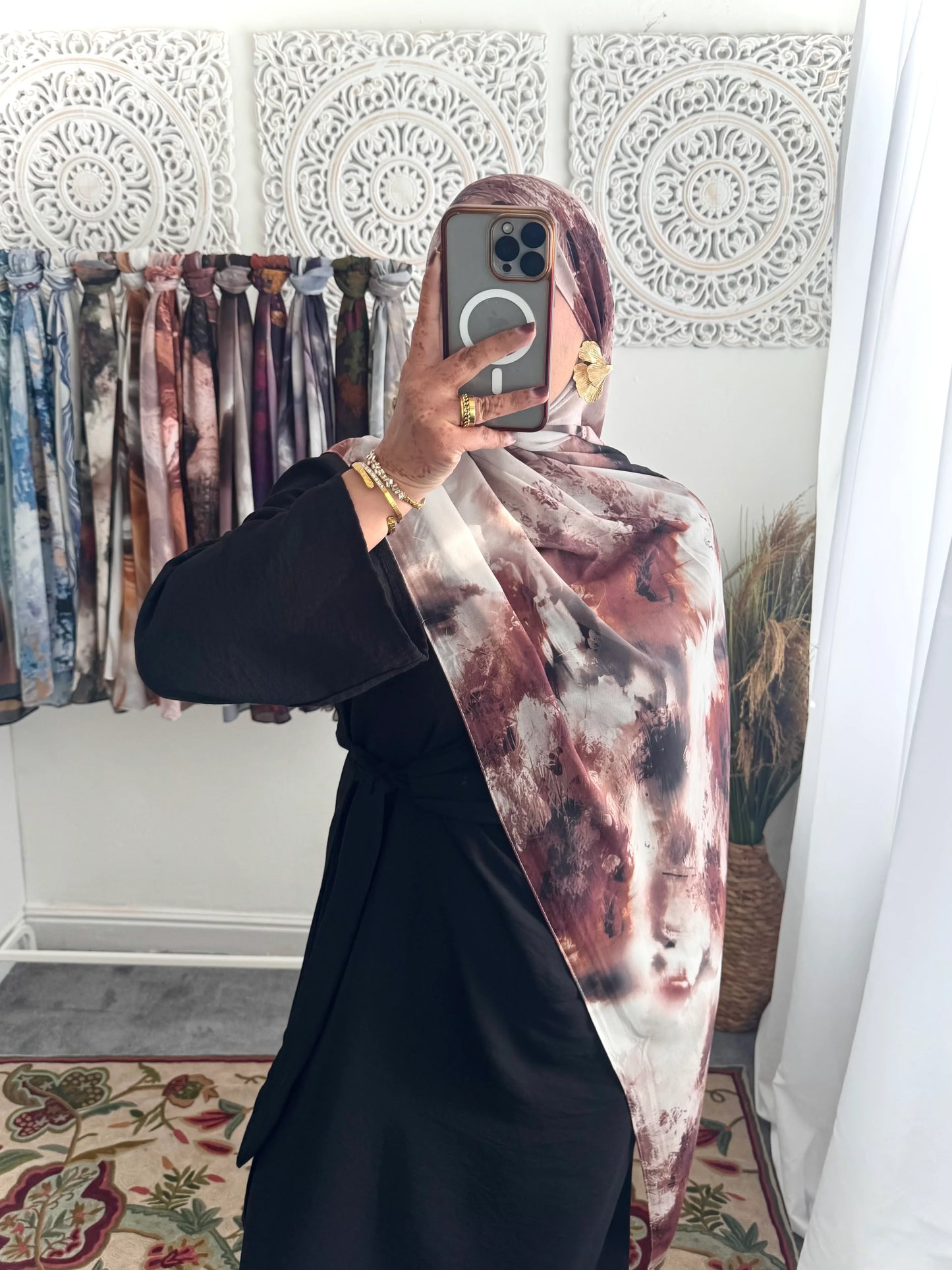 Water coloured Chiffon Printed Ma Hijab - Hijab Junkie UK