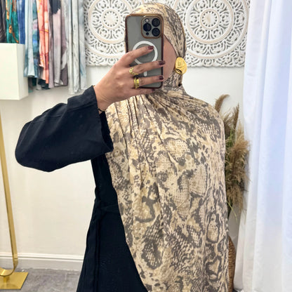 Premium Jersey Snake Carrington hijab - Hijab Junkie UK