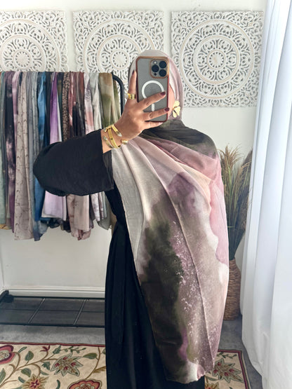Water coloured Modal Printed earth mauve Hijab