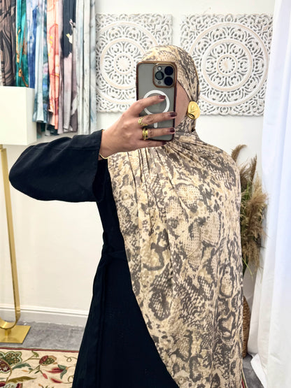 Premium Jersey Snake Carrington hijab - Hijab Junkie UK