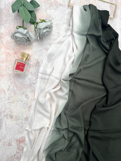 Original modal ombre plain army green hijab 6