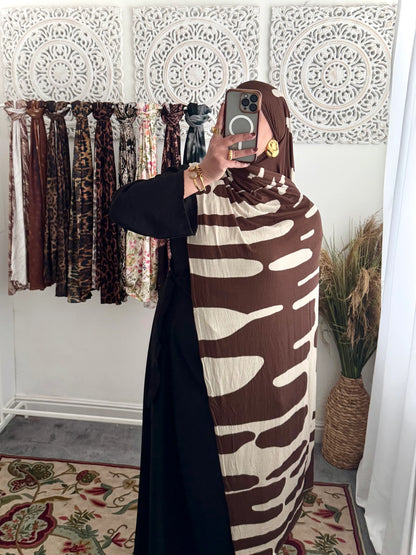 Premium Jersey Monochrome Wild hijab - Hijab Junkie UK