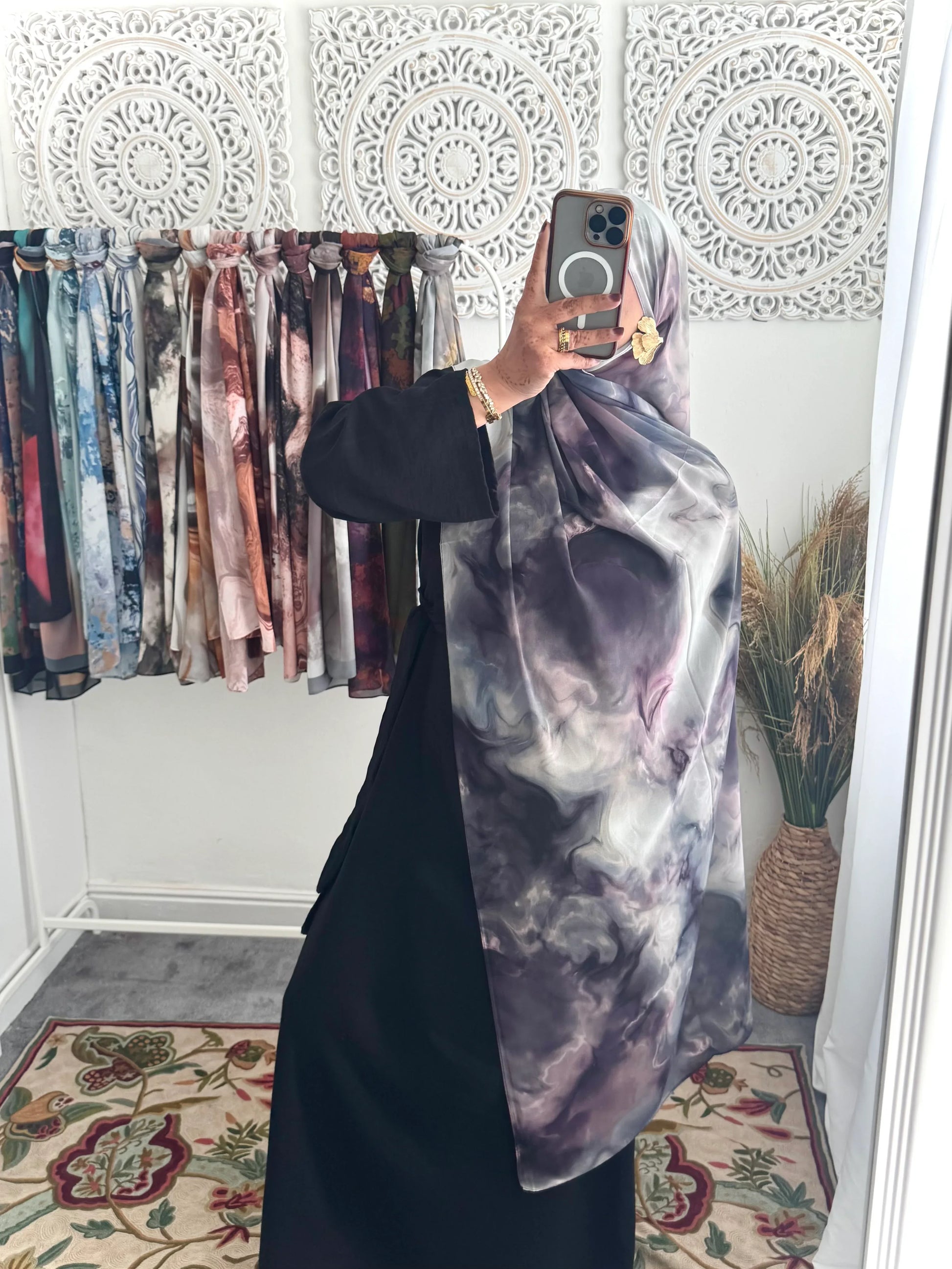 Water coloured Chiffon Printed Maya Hijab - Hijab Junkie UK