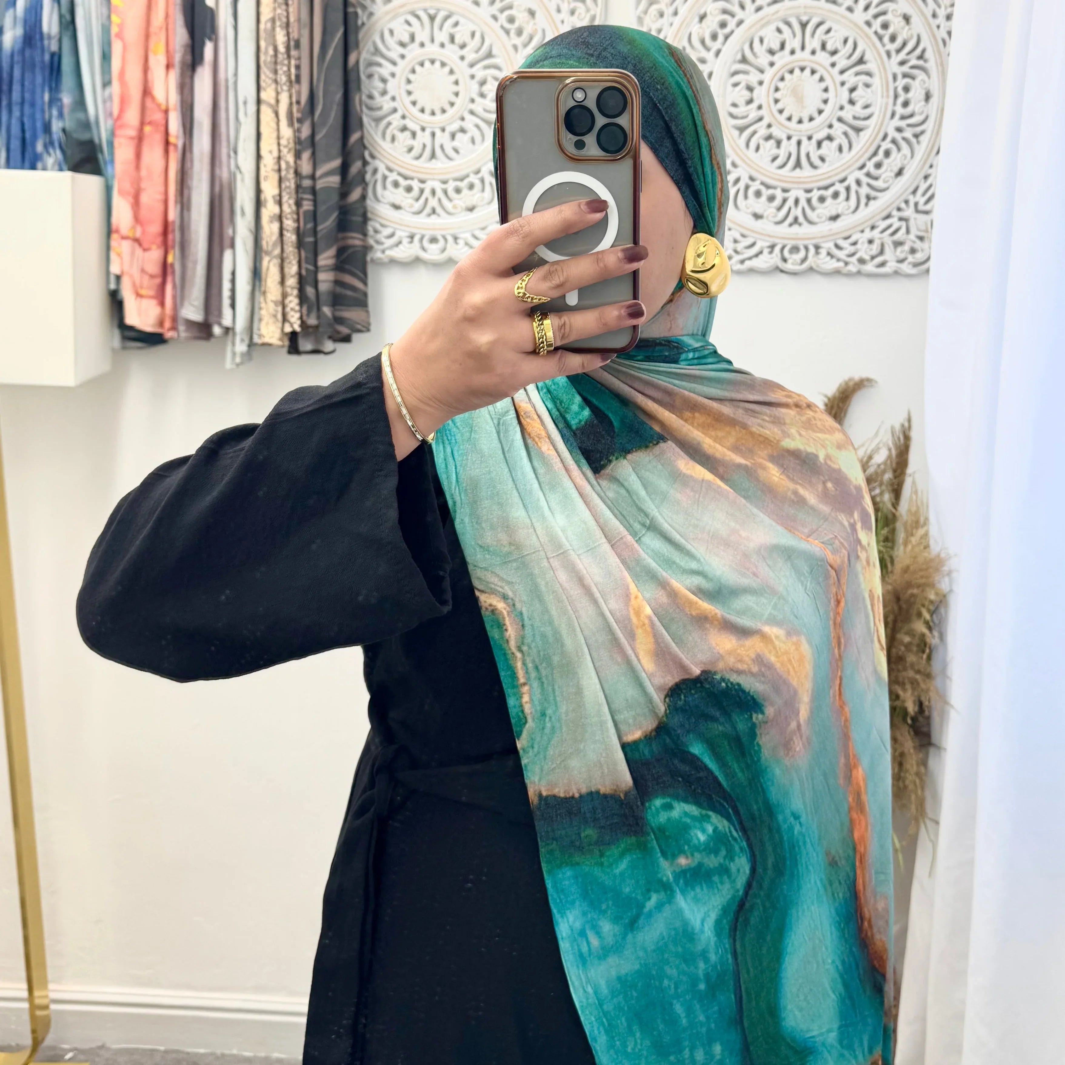 Premium Jersey Volcano Teal hijab - Hijab Junkie UK