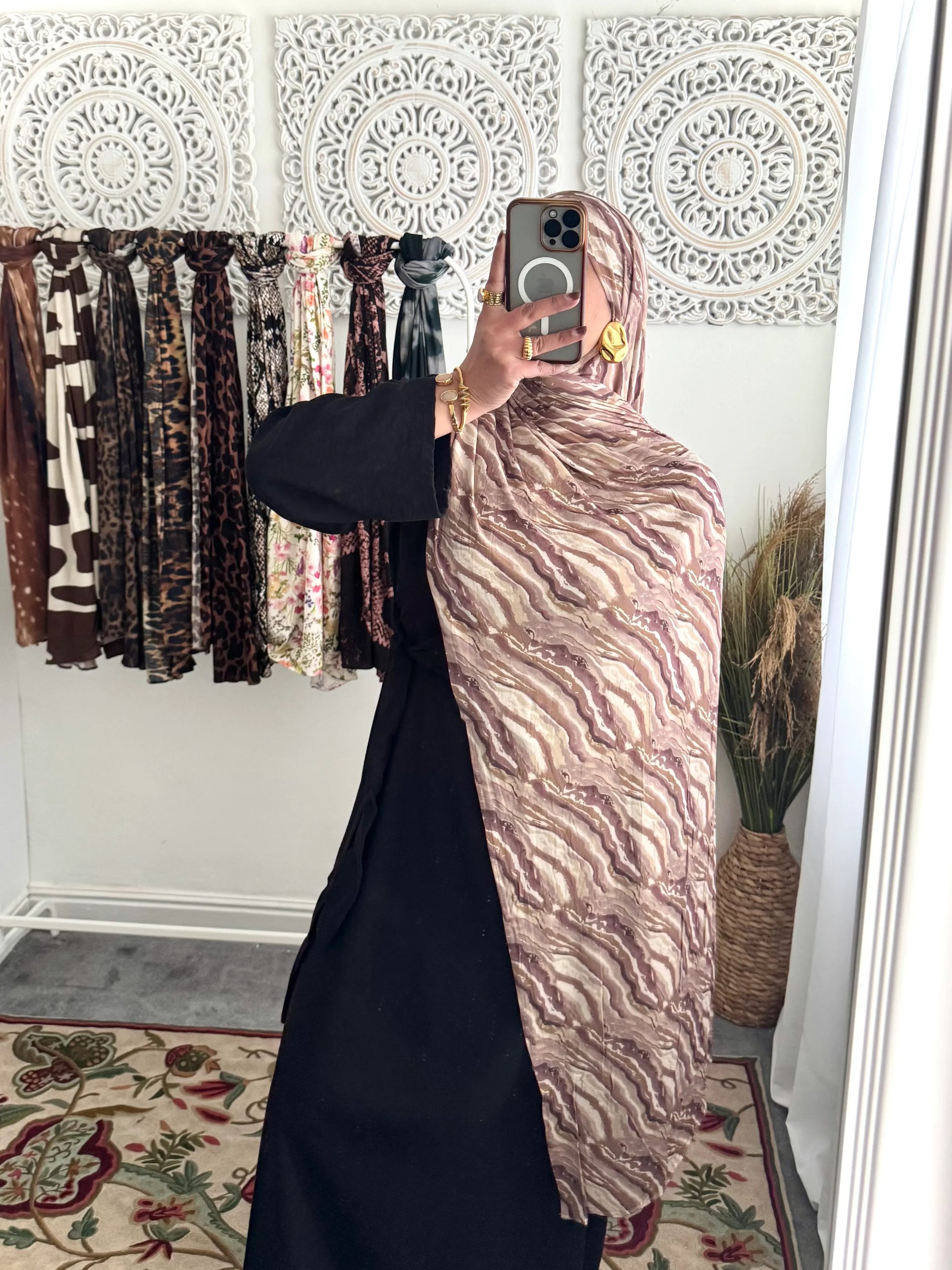 Premium Jersey Coffee Wave hijab - Hijab Junkie UK