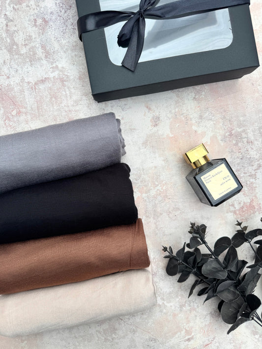 Emirati 4 jersey silver hijab gift box set