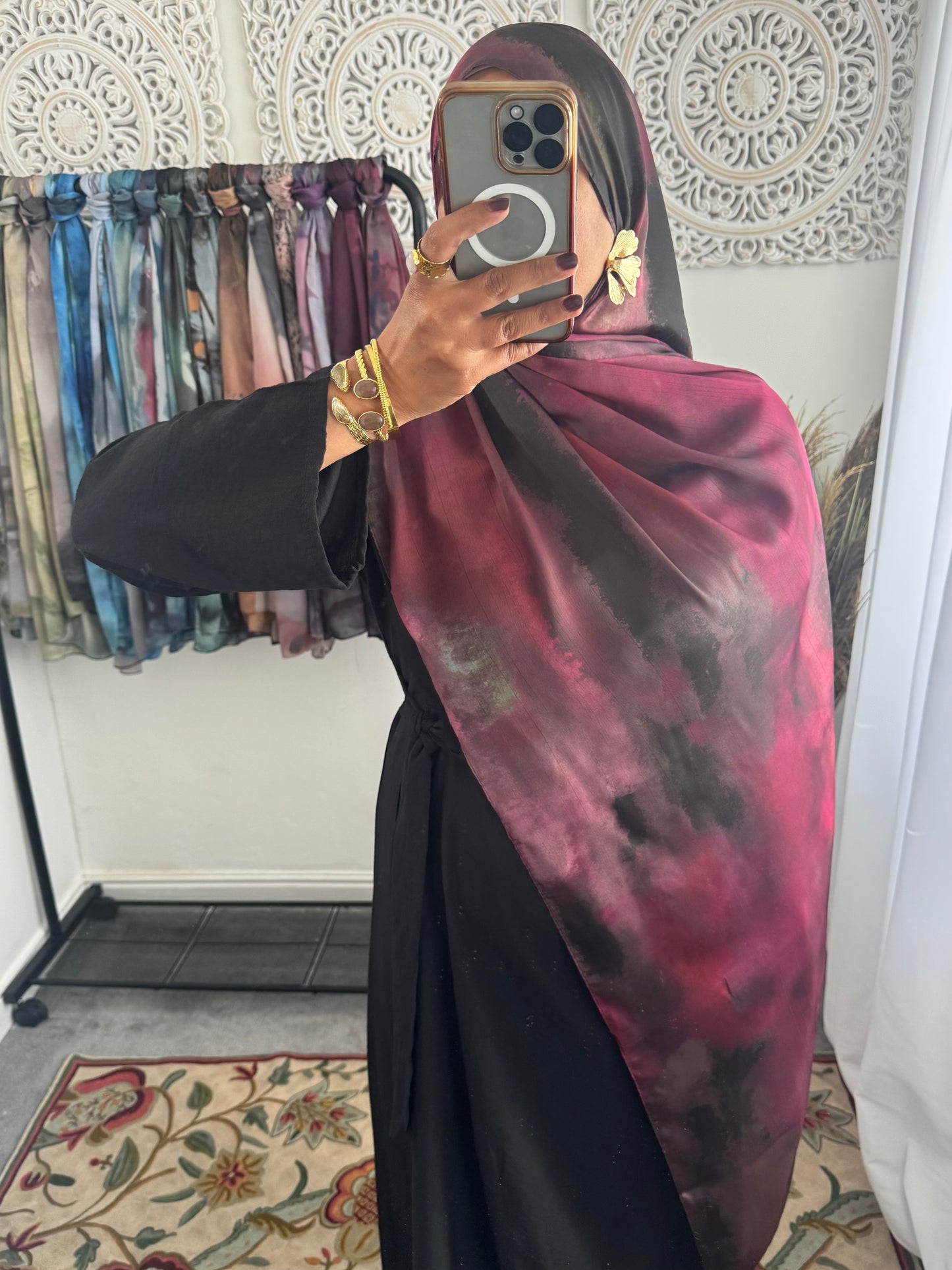 Water coloured Modal Silk Subtle Rouge Hijab