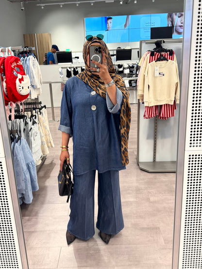 NEW Retro 2 Style Denim Co-Ord Sets Free Size
