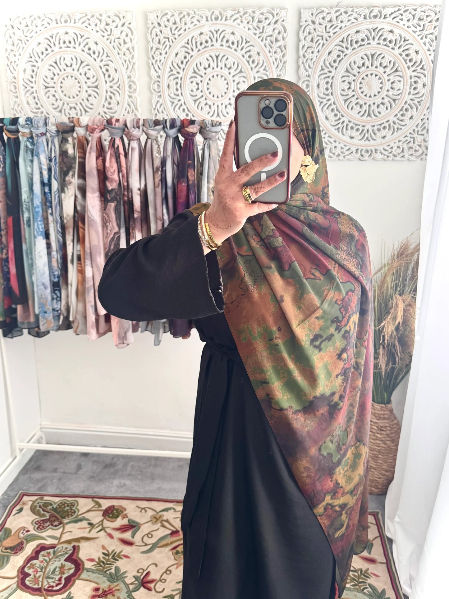 Water coloured Chiffon Printed Dania Hijab - Hijab Junkie UK
