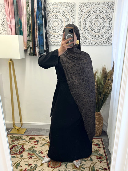 Premium Jersey Snake Black hijab - Hijab Junkie UK