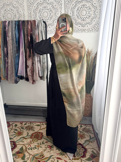 Water coloured Modal Printed Mendhi Hijab