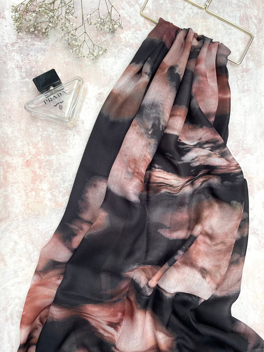 Water coloured Modal Printed Volcano Hijab