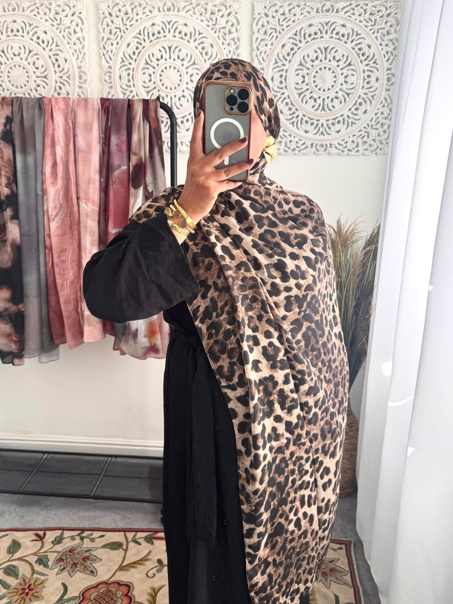 Water coloured Modal Printed Lepoard Hijab