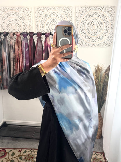 Water coloured Modal Silk Printed rapid Hijab
