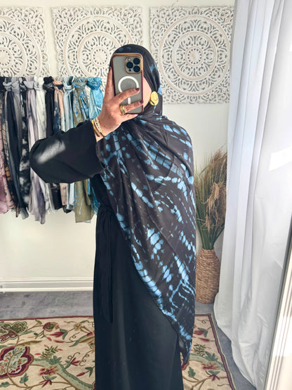 Water coloured Modal Printed Vortex Hijab - Hijab Junkie UK