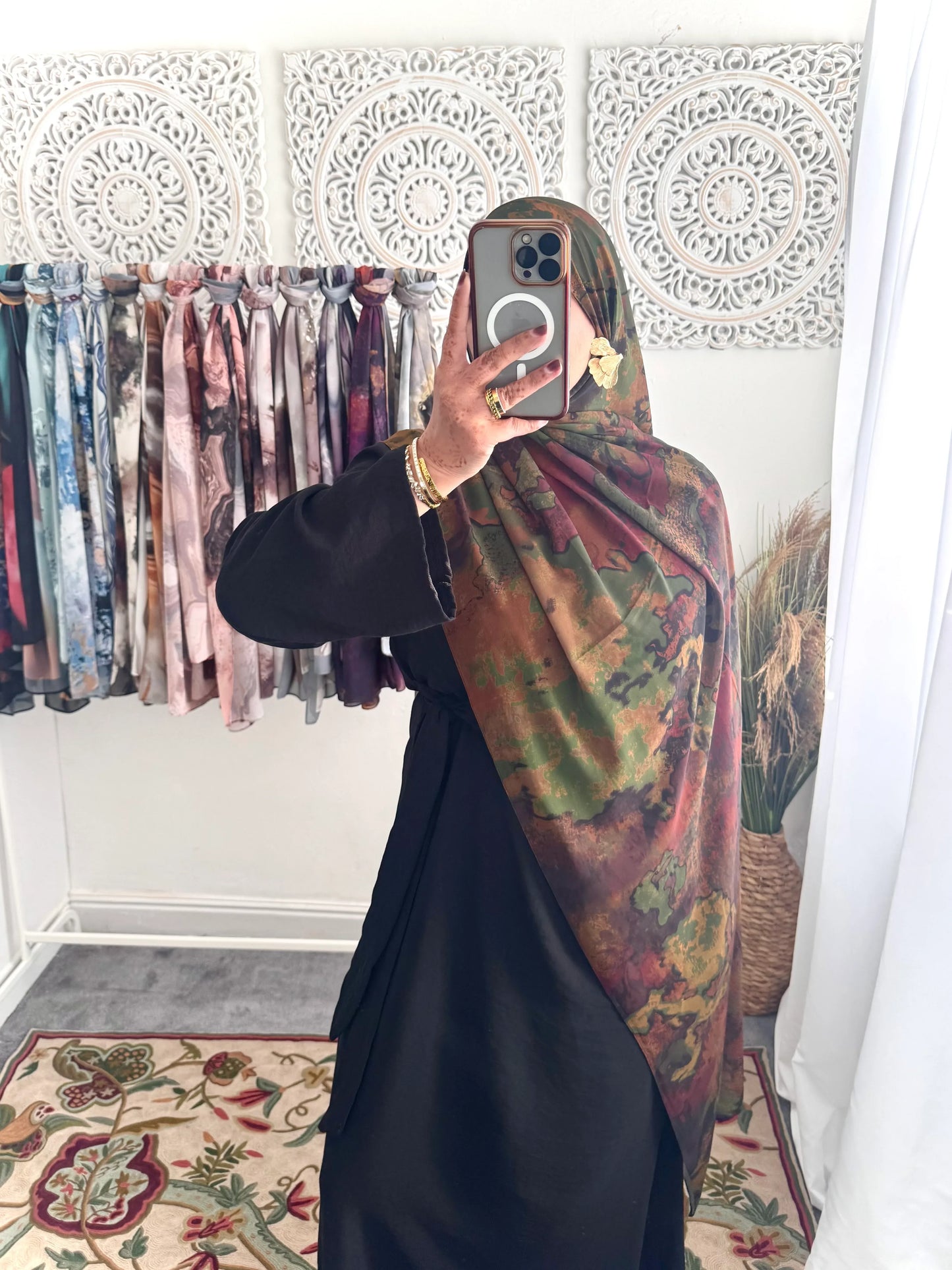 Water coloured Chiffon Printed Dania Hijab - Hijab Junkie UK