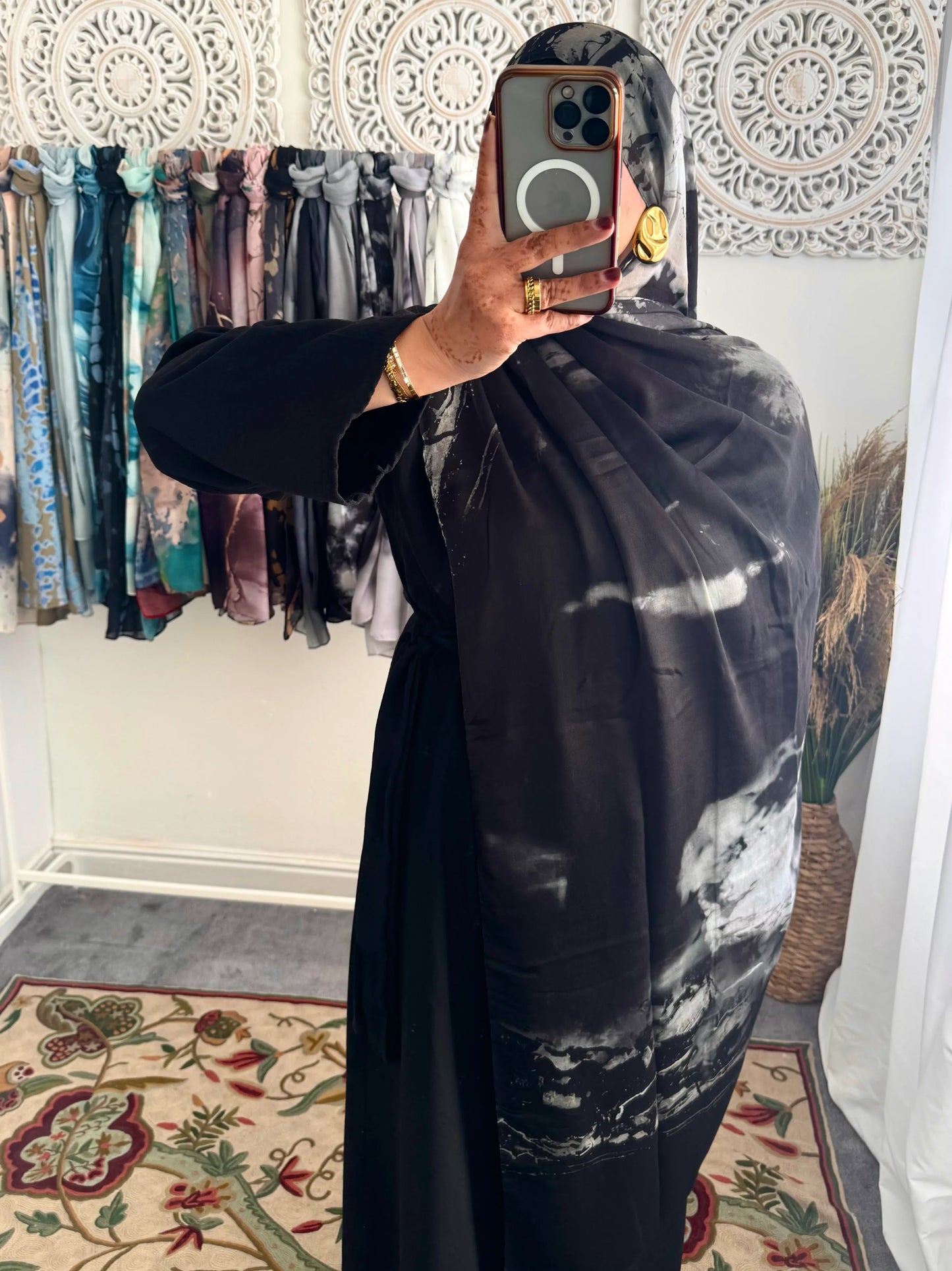 Water coloured Modal Printed Cidra Hijab - Hijab Junkie UK