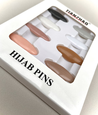 8 snag free nude hijab pin box set