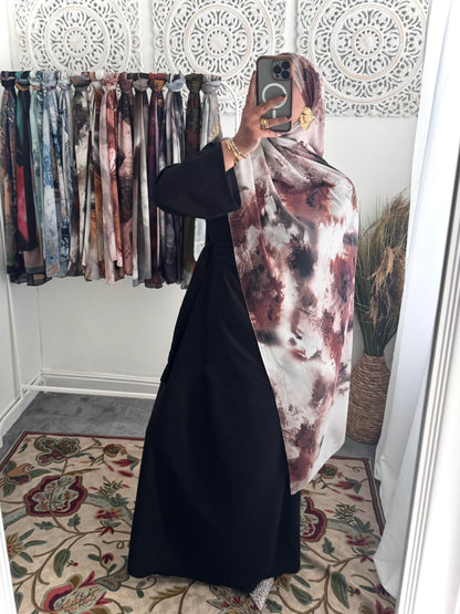 Water coloured Chiffon Printed Ma Hijab - Hijab Junkie UK