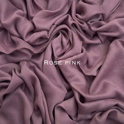 Original Modal plain stitched rose pink maxi hijab