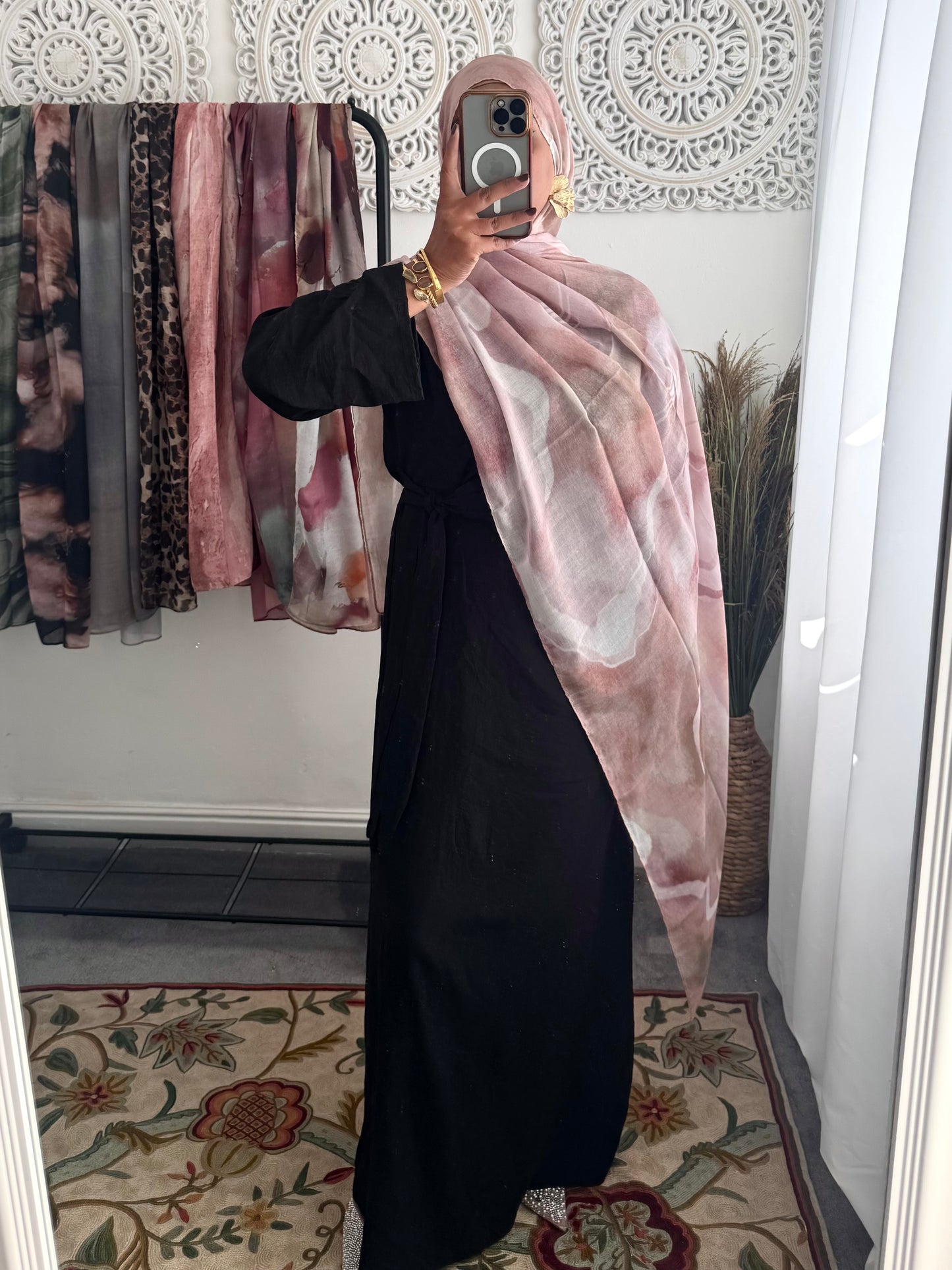 Water coloured Modal Printed Bubble Gum Hijab