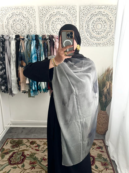 Water coloured Modal Printed Shajara Hijab - Hijab Junkie UK