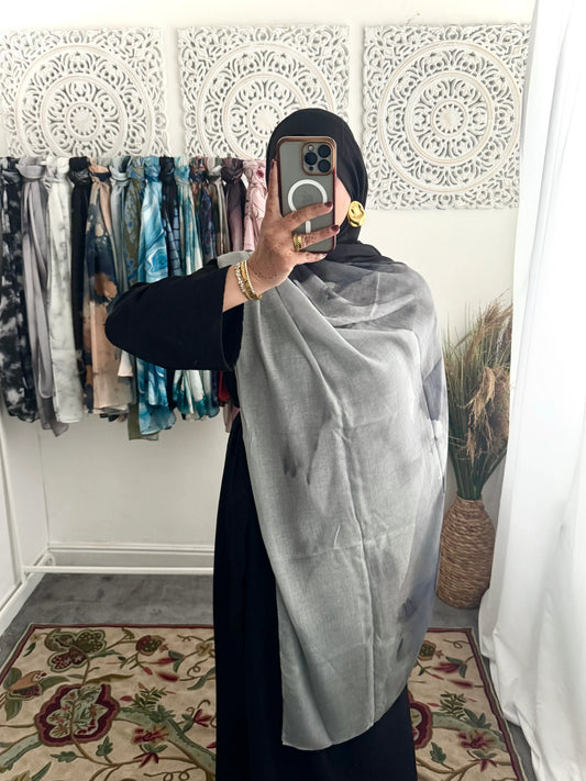 Water coloured Modal Printed Shajara Hijab - Hijab Junkie UK