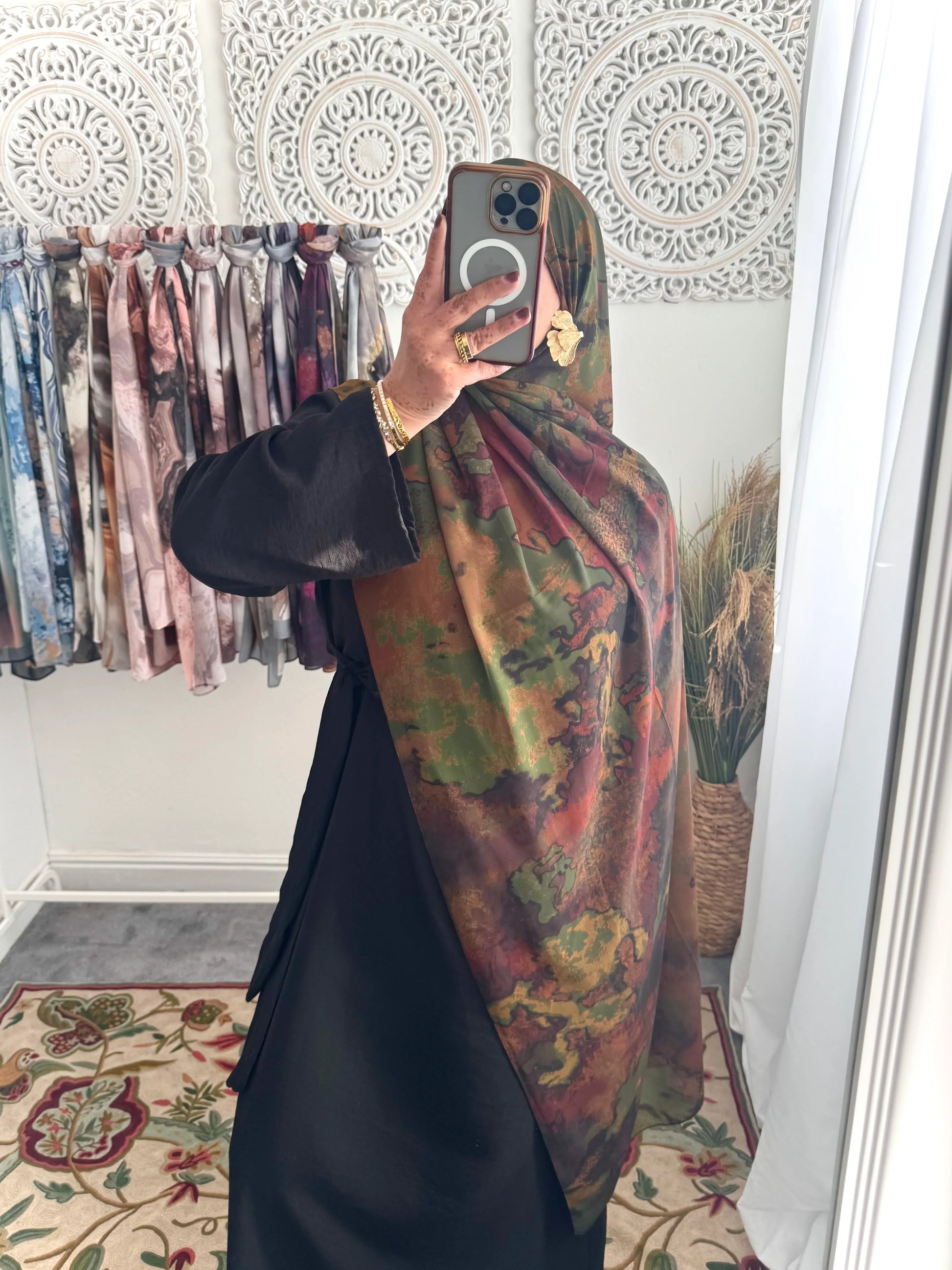 Water coloured Chiffon Printed Dania Hijab - Hijab Junkie UK