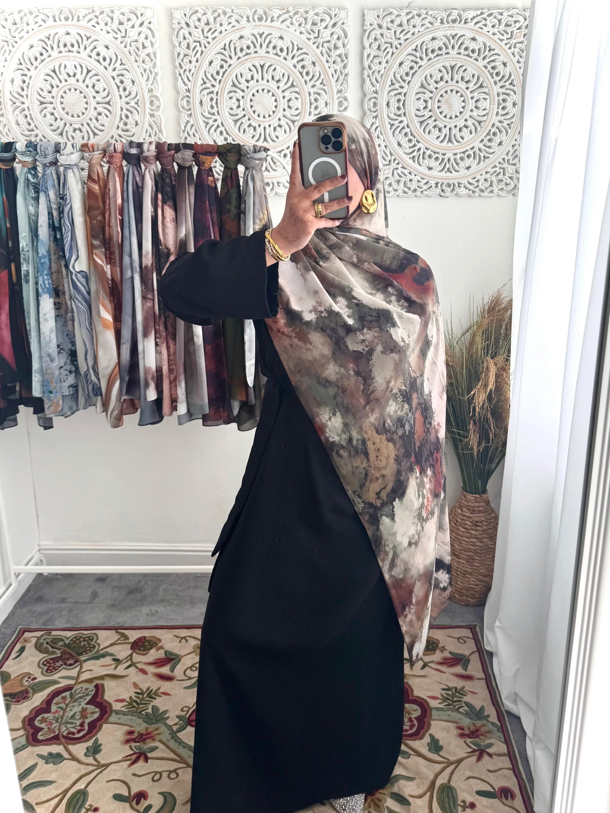 Water coloured Chiffon Printed Bunni Hijab - Hijab Junkie UK