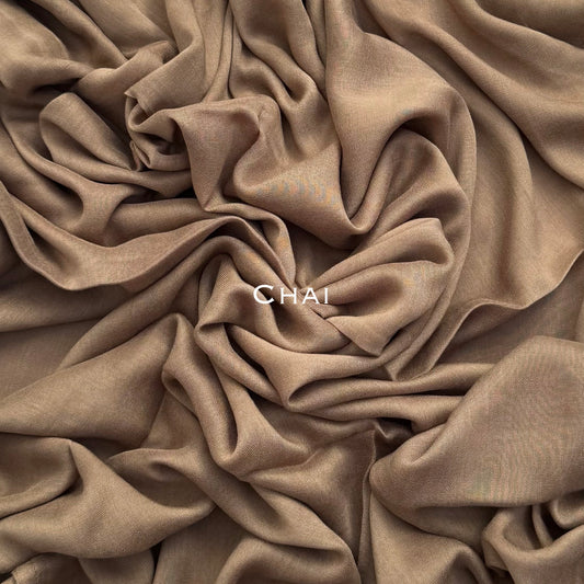 Original Modal plain stitched chai maxi hijab