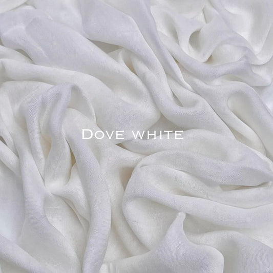 Original Modal plain stitched dove white maxi hijab