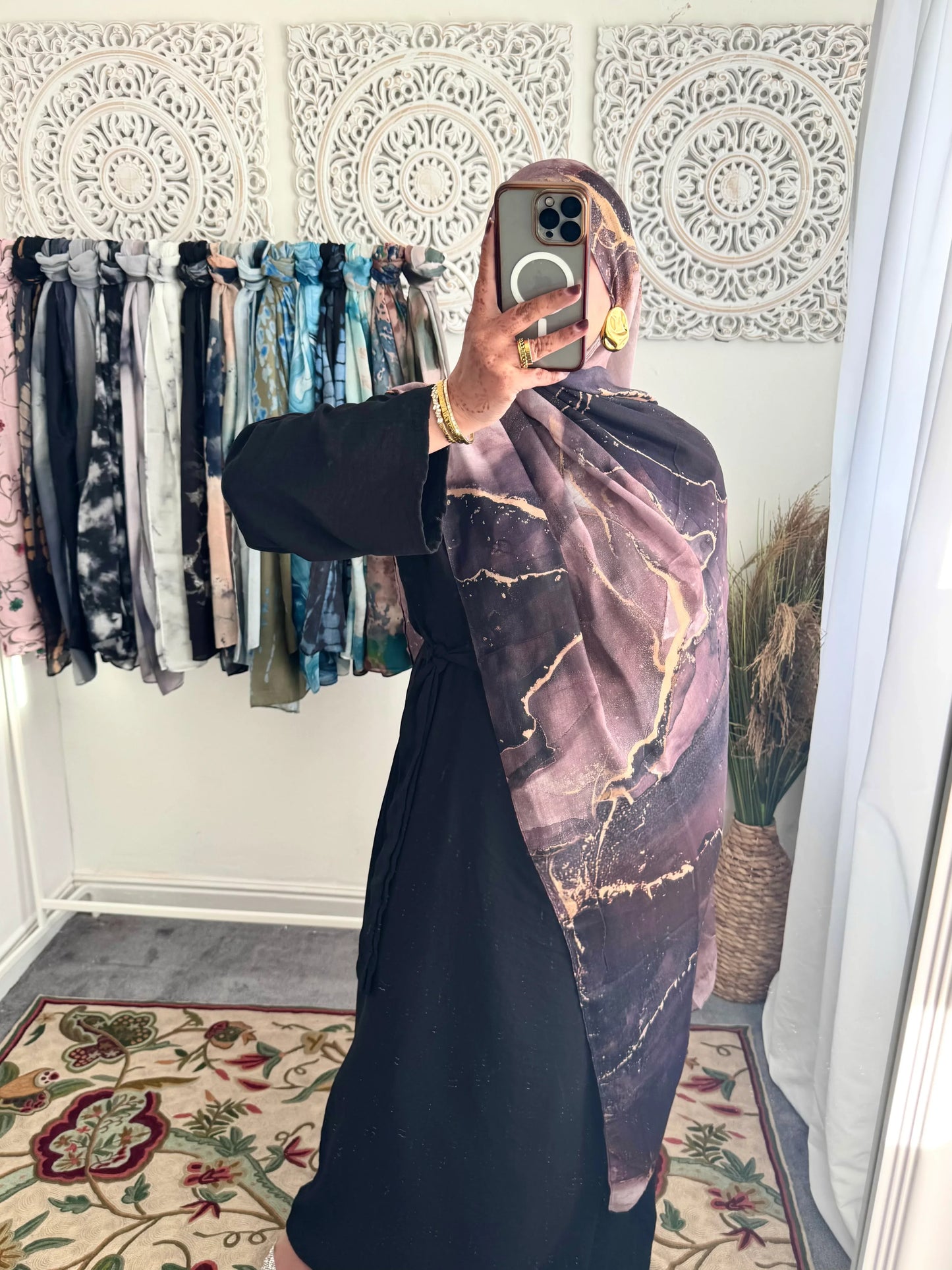 Water coloured Modal Printed Mars Hijab - Hijab Junkie UK