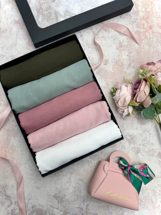 Malai Modal 5 Turkish rose hijab gift set