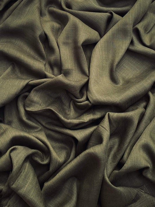 Maxi plain Turkish smooth khaki hijab