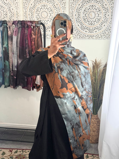 Water coloured Modal Silk Printed Zahra Hijab