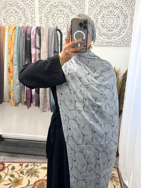 Water coloured Modal Printed Crack Hijab