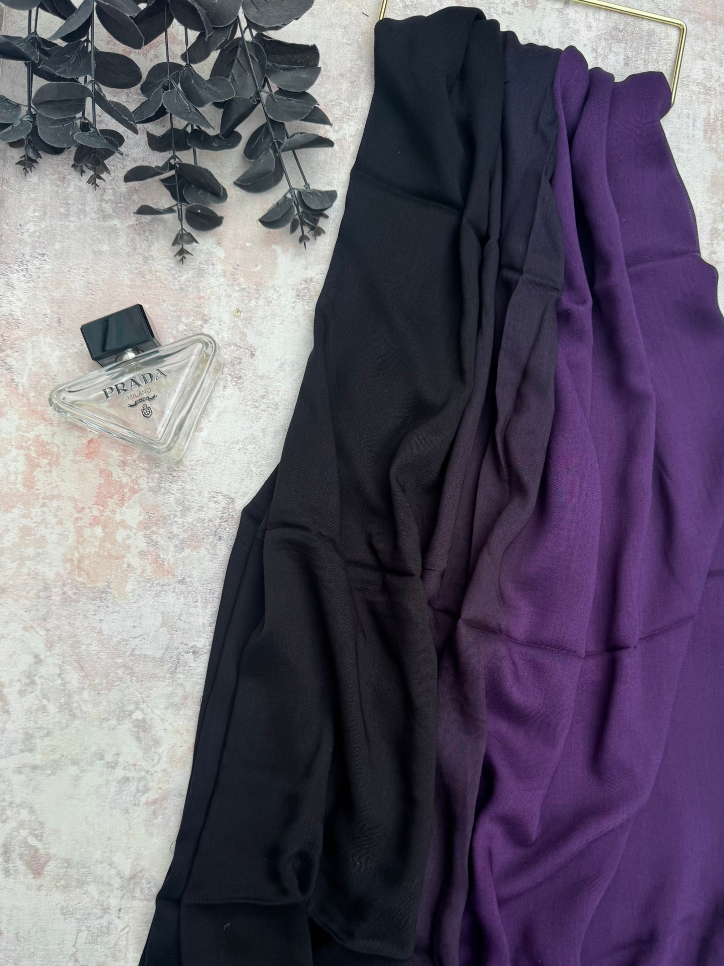 Original modal ombre plain aubergine hijab 6