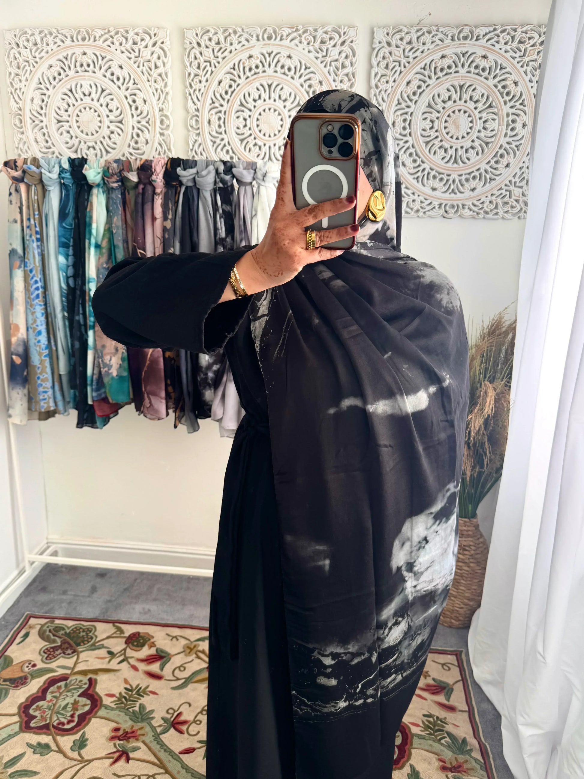Water coloured Modal Printed Cidra Hijab - Hijab Junkie UK
