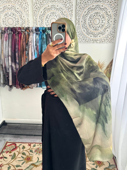 Water coloured Modal Silk Printed Zaitoon Hijab