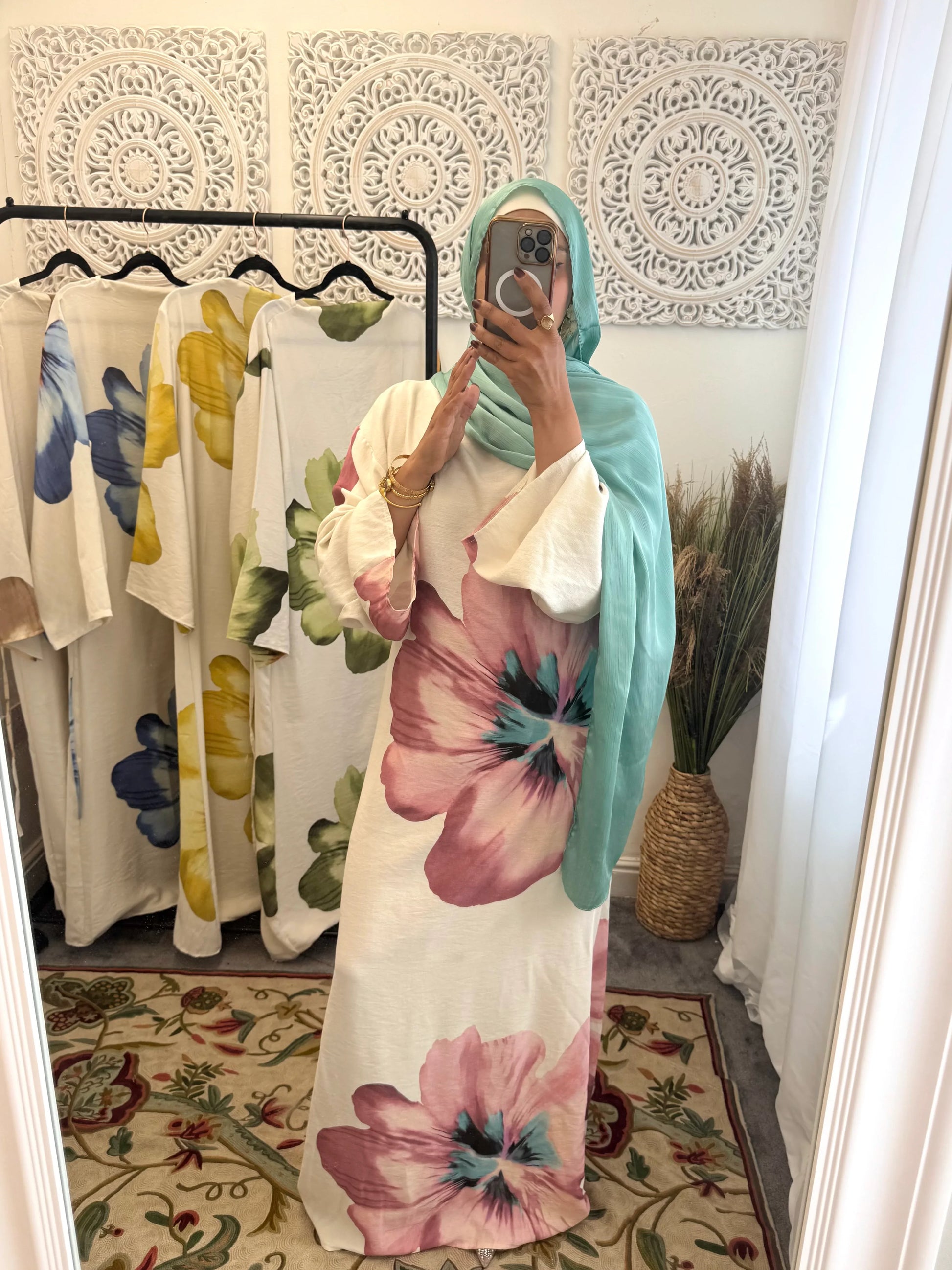 NEW Zahra Floral Free Size Summer Dresses - Hijab Junkie UK