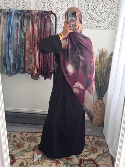 Water coloured Modal Silk Printed earth Hijab