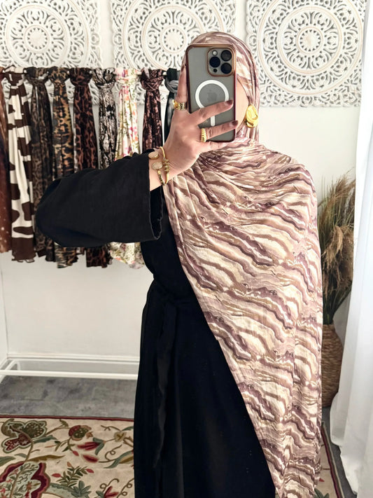 Premium Jersey Coffee Wave hijab - Hijab Junkie UK